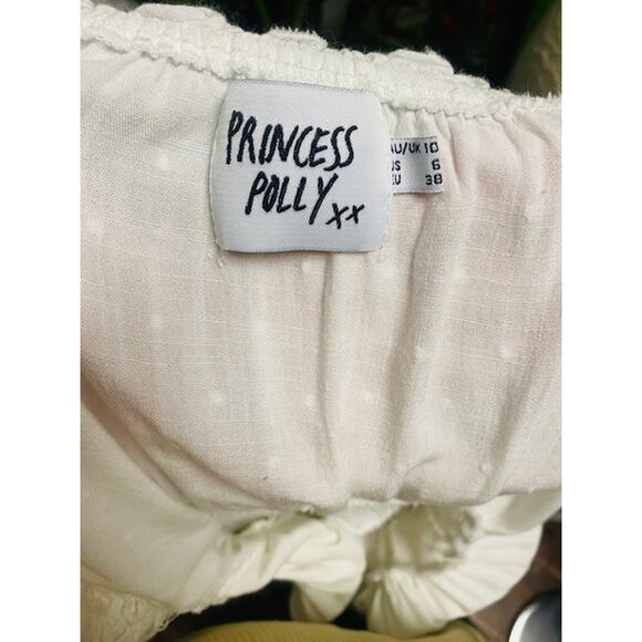 Princess Polly Love Galore White Romper Dress Size 6 Coquette Cottagecore - Picture 6 of 9